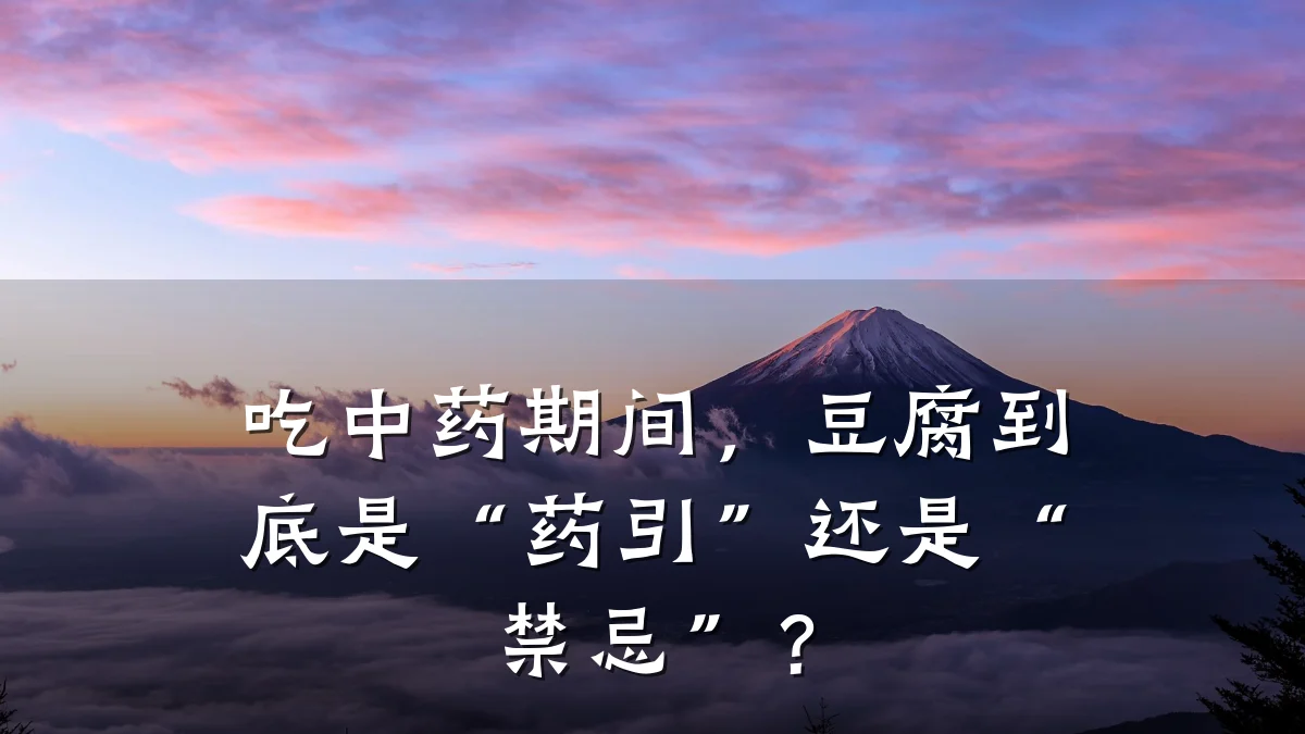 吃中药期间,豆腐到底是“药引”还是“禁忌”?