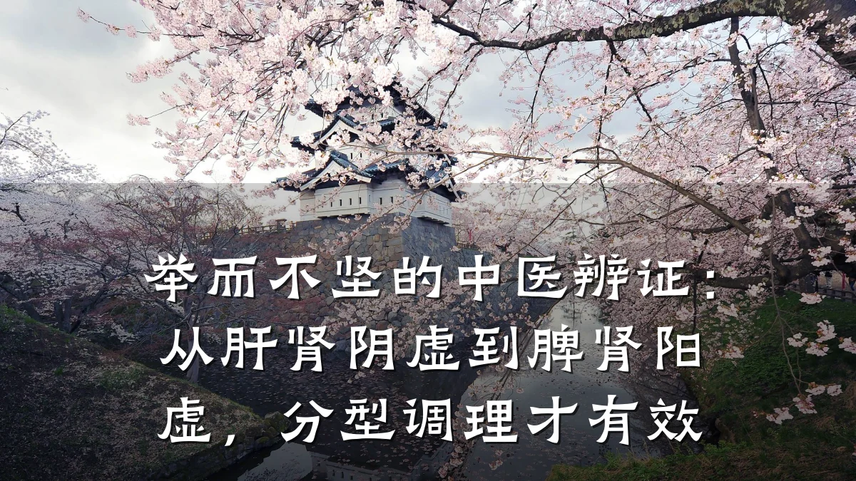 举而不坚的中医辨证:从肝肾阴虚到脾肾阳虚,分型调理才有效