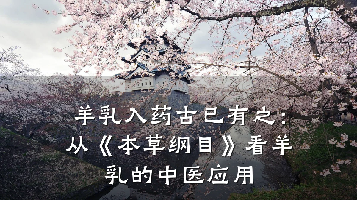 羊乳入药古已有之：从《本草纲目》看羊乳的中医应用