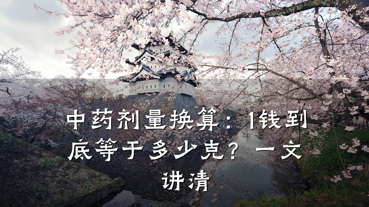 中药剂量换算：1钱到底等于多少克？一文讲清