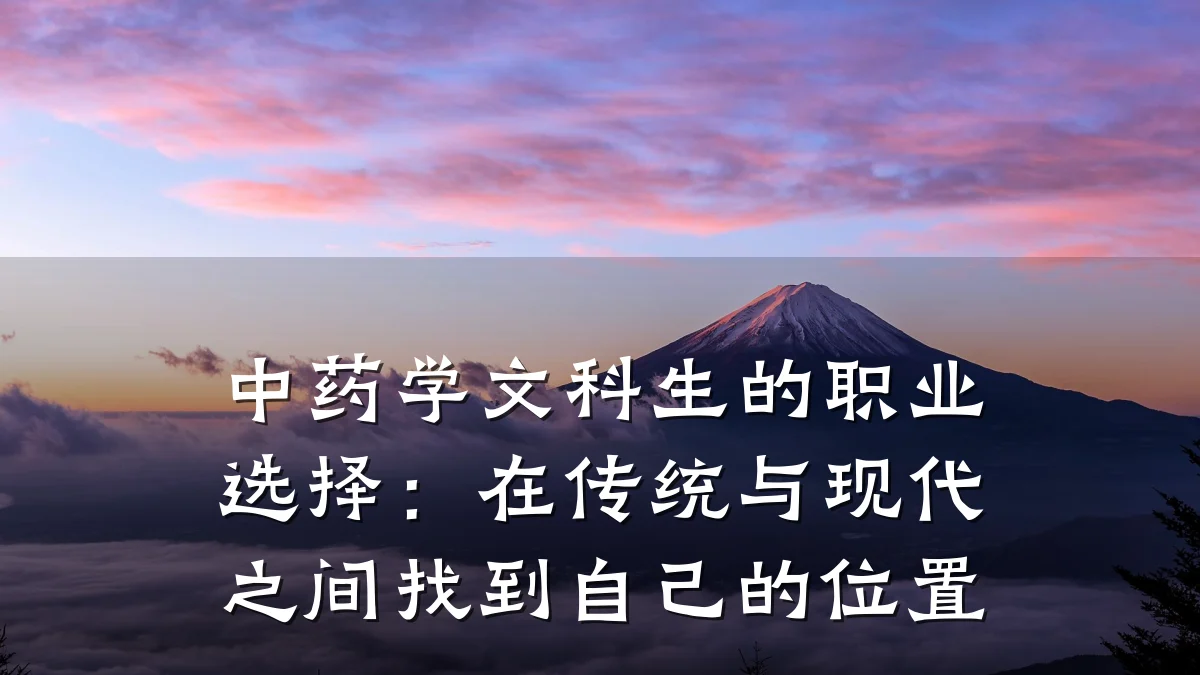 中药学文科生的职业选择:在传统与现代之间找到自己的位置