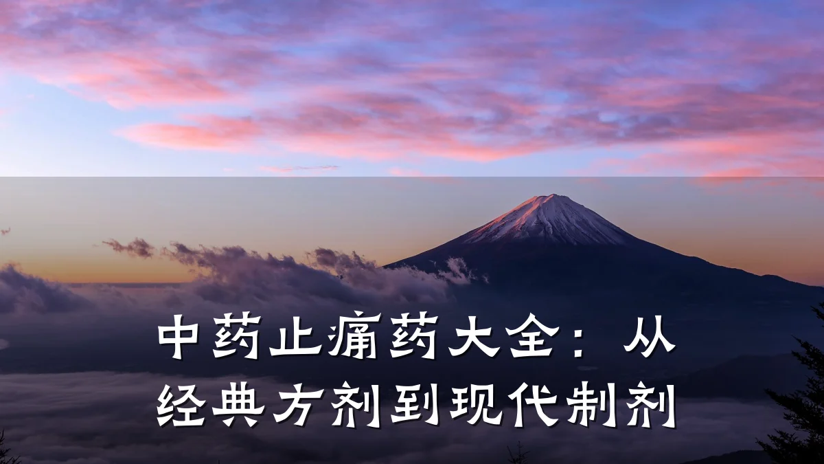 中药止痛药大全:从经典方剂到现代制剂