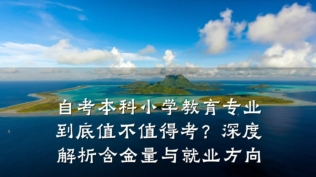 自考本科小学教育专业到底值不值得考？深度解析含金量与就业方向